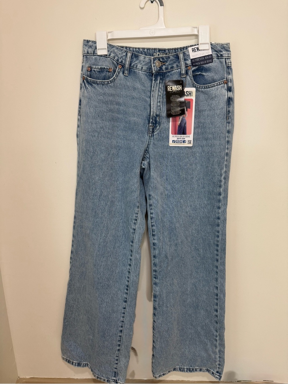 Rewash Women’s Light Blue Flare Wide-Leg Jeans